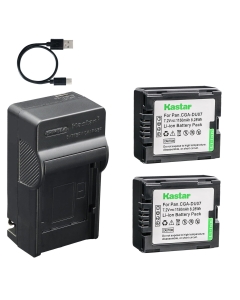 Kastar 2-Pack Battery and AC & USB-C Charger, Compatible with Panasonic CGA-DU06 DU07 NV-GS35 GS50 GS80 GS150 GS180 GS300 GS400 GS500, Hitachi DZ-BP7 DZ-GX20 GX25M HS300 HS303 HS500 HS903 Camcorders