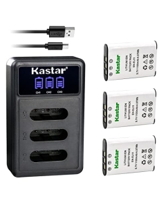 Kastar 3 Pack Battery and LCD Triple USB Charger Compatible with Nikon EN-EL11 Battery, MH-64 Charger, Nikon Coolpix S550, Coolpix S560 Camera, Ricoh DB-80 Battery, BJ-8 Charger, Ricoh R50 Camera