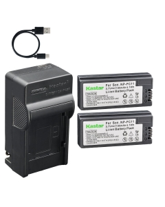 Kastar 2-Pack Battery and AC & USB-C Charger, Compatible with Sony NP-FC10 NP-FC11 BC-VC10 for Cyber-Shot DSC-F77 FX77 P8 P10 P12 V1 Digital Cameras