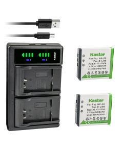 Kastar 2-Pack FNP-50 Battery and LTD2 USB Charger Replacement for Fujifilm FinePix F300EXR, FinePix F305EXR, FinePix F500EXR, FinePix F505EXR, FinePix F550EXR, FinePix F600EXR, FinePix F605EXR