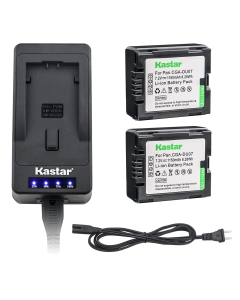 Kastar LED Super Fast Charger & Camcorder Battery X2 for Panasonic CGR-DU06 CGA-DU07 CGR-DU07 NV-GS330 GS508 MX500 PV-GS180 GS400 GS500 SDR-H48 H250 H280 VDR-D160 D308 D310 D400 M55 M70 M75 M95 M250