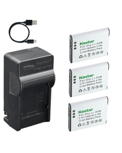 Kastar 3-Pack Battery and AC USB-C Charger, Compatible with Sony 4-261-368-01, NP-SP70, SP70, SP70A, SP70B, Bloggie MHS-FS2, MHS-FS2K, MHS-FS3, MHS-TS10, MHS-TS20K, MHS-TS20/S, MHS-FS2/V, MHS-TS22