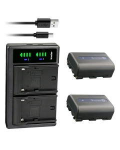 Kastar 2-Pack NP-FM50 Battery and LTD2 USB Charger Replacement for Sony DSC-F717, DSC-F828, DSC-R1, DSC-S30, DSC-S50, DSC-S70 Camera