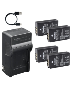 Kastar 4-Pack Battery and AC & USB-C Charger, Compatible with Nikon EN-EL20 EN-EL20a, Coolpix P950 P1000 P1100, Coolpix A, Nikon 1 AW1 J1 J2 J3 S1 V3, DL24-500, Blackmagic Pocket Cinema Camera