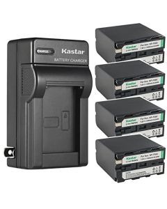 Kastar 4-Pack Battery and AC Wall Charger Replacement for Son DCR-TRV103 DCR-TRV110 DCR-TRV120 DCR-TRV125 DCR-TRV130 DCR-TRV203 DCR-TRV210 DCR-TRV220 DCR-TRV310 DCR-TRV315 DCR-TRV320 DCR-TRV410