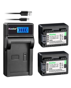 Kastar X2 Fully Decoded Battery + Slim LCD Charger for Canon BP-718 & VIXIA HF M50, HF M52, HF M500, HF R30, HF R32, HF R40, HF R42, HF R50, HF R52, HF R60, HF R62, HF R300, HF R400, HF R500, HF R600