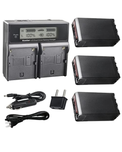 Kastar 3-Pack BP-U90 Battery and CH04 Dual Fast Charger Compatible with Sony BP-U30 BP-U60 BP-U60T BP-U66 BP-U65 BP-U68 BP-U70 BP-U90 BP-U95 BP-U96 BP-U98 BP-U100 Battery, BC-U1 BC-U2 BC-CU1 Charger
