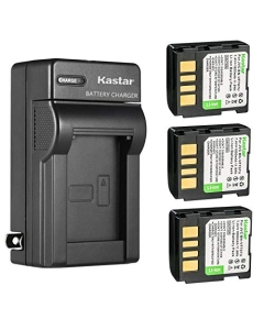 Kastar 3-Pack BN-VF707U Battery and AC Wall Charger Replacement for JVC GR-DF590 GR-X5AA GR-X5AC GR-X5AG GR-X5AH GR-X5E GR-X5EK Camera, JVC BN-VF707US BN-VF714US BN-VF733US Battery