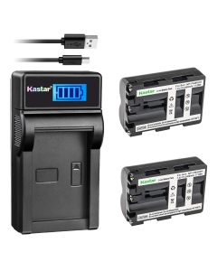 Kastar Battery (X2) & SLIM LCD Charger for Sony NP-FM500H Alpha SLT A58 A57 A65 A77 A99 A77V A77II DSLR-A100 A200 A350 A450 A500 A550 A560 A700 A850 A900 Alpha a99 II CLM-V55 DSLR a100 a560 a580 a77II