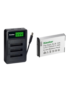 Kastar 1-Pack Battery with LZD3 Triple Charger Compatible with Samsung SLB-10A JVC BN-VH105 Sealife SLB10A Toshiba PA5081 BenQ DLI-301 Zoom BT-02, Samsung WB700 WB800F WB850F, JVC GC-XA2, Zoom Q4 Q4n