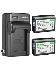 Kastar 2-Pack NP-FW50 Battery and AC Wall Charger Replacement for Pixii A1571 Camera, Pixii A2572 Camera, Hasselblad Lunar Mirrorless Digital Camera
