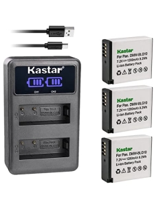 Kastar 3-Pack DMW-BLG10 Battery and LED2 USB Charger Compatible with Panasonic Lumix DMC-GF3W, Lumix DMC-GF5, Lumix DMC-GF6, Lumix DMC-GF6K, Lumix DMC-GF6R, Lumix DMC-GF6T, Lumix DMC-GF6W Camera