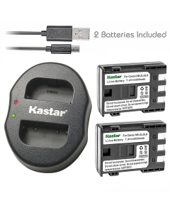 Kastar Battery x2 + Dual USB Charger forCanon BP-2LH, iVIS DC420 Elura 90 EOS 400D Digital Rebel XTi FVM200 iVIS HV30 Optura 500 PowerShot G9 S80 VIXIA HF HV40 ZR960 MD265 IXY DV5-BL MVX350i DS126071