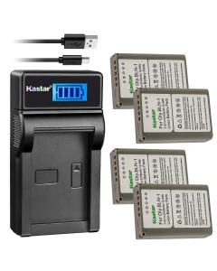 Kastar 4-Pack Battery and LCD USB Charger Compatible with Olympus BLN-1 BLN1 Battery, Olympus BCN-1 BCN1 Charger, Olympus M-D E-M1, OM-D E-M5, OM-D E-M5 Mark II, Pen E-P5, Pen-F Cameras