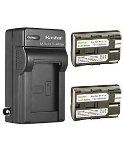 Kastar 2 Pack BP-511 BP-511A Battery and AC Wall Charger Compatible with Canon DM-MV30 MV30 MV30i DM-MV100 MV100i MV100X MV100Xi DM-MV150 MV150 MV150i DM-MV300 MV300 MV300i DM-MV400 MV400 Cameras