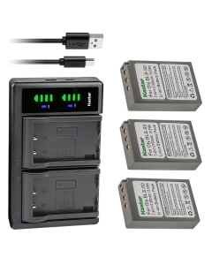 Kastar 3-Pack Battery and LTD2 USB Charger Compatible with Olympus BLS-50, PS-BLS50, BLS-5, PSBLS5 Battery, Olympus OM-D E-M10, E-M10 Mark II, E-M10 Mark III, E-M10 Mark IV, OM-5 Mirrorless Camera