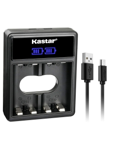 Kastar KAA2HR LCD Dual USB Battery Charger Replacement for D-220, D-223, D-321, D-4215P, Discman ESP, D-421SP Panasonic Palmcam PV-DC1000, Palmcam PV-DC1080, PV-DC1580 Digital Camera