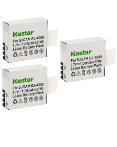 Kastar 3-Pack Battery Replacement for SJCAM M10, SJCAM Qumox BoomYours, SJCAM Qumox DX 288812, SJCAM Qumox DX 288813, SJCAM Qumox SupTig3, SJCAM SJ4000, SJCAM SJ5000, SJ5000 Plus, SJ500X Elite