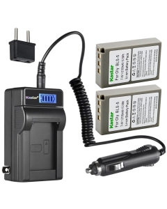 Kastar 2-Pack BLS-5 Battery and LCD AC Charger Compatible with Olympus E-400, E-410, E-420, E-450, E-600, E-620, E-P1, E-P2, E-P3, E-PL1, E-PL1s, E-PL2, E-PL3, E-PL5, E-PL6, E-PL7, E-PL8 Cameras