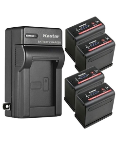 Kastar 4-Pack Battery and AC Wall Charger Compatible with Canon XF200, XF205, XF300, XF305, XH-G1 HDV, XH-G1S, XH-G1S HD, Canon BP-980G PRO, BP-970 BP-970G BP-975, BP-945 BP-950 BP-950G BP-955, BP-930