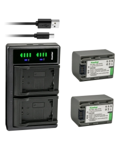 Kastar 2-Pack Battery NP-FP70/FP71 and LTD2 USB Charger Compatible with Sony DCR-SR30 DCR-SR40 DCR-SR50 DCR-SR60 DCR-SR70 DCR-SR80 DCR-SR90 DCR-SR100 HDR-HC3 HDR-HC3E DCR-DVD103 DCR-DVD105 Camera