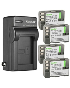 Kastar 4-Pack Battery and AC Wall Charger Replacement for Fujifilm NP-150 NP150 FNP150 Battery, Fujifilm BC-150 BC150 Charger, Fujifilm FinePix is Pro, FinePix S5 Pro, FinePix S5 Pro, FinePix is Pro