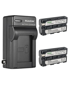 Kastar 2-Pack Battery and AC Wall Charger Replacement for Sony DSC-CD100 DSC-CD250 DSC-CD400 DSC-D700 DCR-VX1000 DCR-VX2000 DCR-VX2000E Camera, Sony NP-F550 NP-F570 NP-F770 NP-F970 Battery