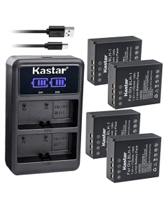 Kastar 4-Pack BLH-1 Battery and LED2 USB Charger Compatible with Olympus OM-D E-M1 Mark II, OM-D EM1 Mark II, OM-D E-M1 MARKII, OM-D E-M1X EM1X, OM-D EM1 Mark III, OM-D E-M1 MARKIII Mirrorless Camera