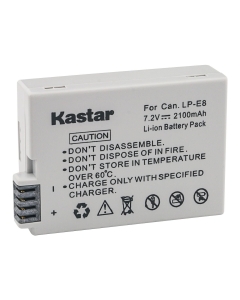 Kastar 1-Pack Battery Replacement for Canon LP-E8, LPE8 Battery, LC-E8E Charger, EOS 550D, EOS 600D, EOS 700D, EOS Rebel T2i, EOS Rebel T3i, EOS Rebel T4i, EOS Rebel T5i Camera and BG-E8 Grip