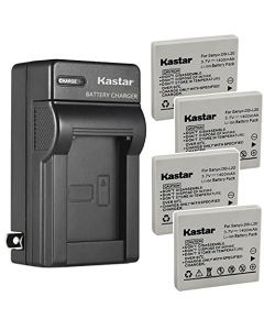 Kastar 4-Pack Battery and AC Wall Charger Replacement for Sanyo Xacti VPC-CG9 VPC-CG9BK, Xacti VPC-E1, Xacti VPC-E2, Xacti VPC-E6 VPC-E6X VPC-E6U, Xacti VPC-E7, Xacti VPC-E60 VPC-E60EX Cameras