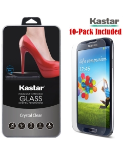 Kastar S4 Screen Protector (10-PACK), Premium Tempered Crystal Clear Glass Screen Protector for Samsung Galaxy S4, i9500 AT&T, T-Mobile, Sprint, Verizon Smartphone