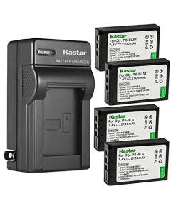 Kastar 4-Pack Battery and AC Wall Charger Replacement for Olympus BLS-1 PS-BLS1 Battery, BCS-1 PS-BCS1 Charger, E-400 E-410 E-420 E-450 E-600 E-620 E-P1 E-P2 E-P3 E-PL1 E-PL1s E-PL3 E-PM1 Camera