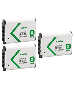 Kastar Battery (3-Pack) for Sony NP-BX1, M8 and Cyber-shot DSC-HX50V, HX300, RX1, RX1R, RX100, RX100 II, RX100M II, RX100 III, RX100M3, WX300, HDR-AS10, AS15, AS30V, AS100V, AS100VR, CX240, MV1, PJ275