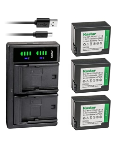 Kastar 3-Pack NP-FF70 Battery and LTD2 USB Charger Compatible with Sony NP-FF70, NP-FF71, NP-FF71S Battery, Sony DCR-HC1000, DCR-HC1000E, DCR-IP1, DCR-IP1E, DCR-IP1K, DCR-PC350, DCR-PC350E Camera