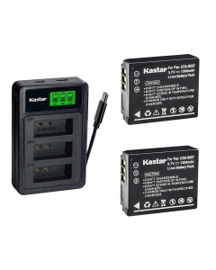 Kastar 2-Pack Battery with LZD3 USB Triple Charger Compatible with Panasonic CGA-S007 DMW-BCD10, Lumix TZ1 TZ2 TZ3 TZ4 TZ5 TZ11 TZ15 TZ50 Digital Camera