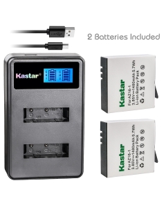 Kastar Battery 2 Pack and LCD Dual Charger for Xiaomi YI AZ16-1, Xiaomi YI AZ16-2 and Xiaomi Yi 4K, Xiaomi Yi 4K+, Xiaomi Yi Lite, Xiaomi YI 360 VR Action Camera