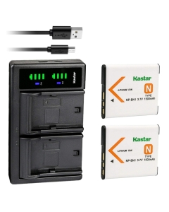 Kastar 2-Pack NP-BN1 Battery and LTD2 USB Charger Replacement for Sony Cyber-Shot DSC-WX200, Cyber-Shot DSC-WX220, Cyber-Shot DSC-J10, Cyber-Shot DSC-QX10, Cyber-Shot DSC-QX30, Cyber-Shot DSC-QX100