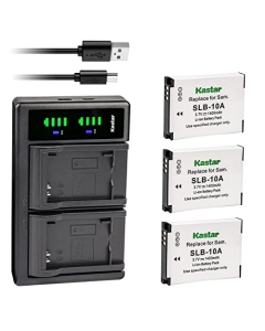 Kastar 3-Pack Battery and LTD2 USB Charger Replacement for WASPcam 9905 Wi-Fi, WASPcam 9906 CAMO, WASPcam 9907 4K Camera, SooCoo S60 S60B Sports Action Camera, SooCoo S70 Sports Action Camera