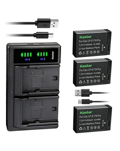 Kastar 3-Pack LP-E17H Pro Battery W/Type-C Cable and AC Wall Charger Compatible with Saramonic VmicLink5 HiFi Wireless Microphone Systems