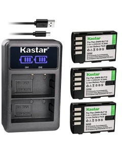 Kastar 3-Pack DMW-BLF19 Battery and LED2 USB Charger Compatible with Panasonic Lumix DMC-GH4, Lumix DMC-GH4A, Lumix DMC-GH4H, Lumix DMC-GH4KBODY, Lumix DC-GH5, Lumix DC-GH5S, Lumix DC-G9 Camera