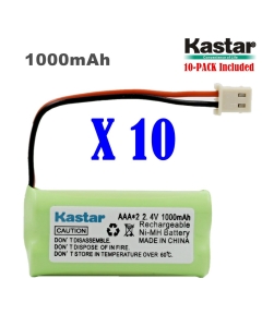 Kastar 10-PACK AAAX2 2.4V 1000mAh 5264 Ni-MH Rechargeable Battery for BT-166342 BT-266342 BT-283342 AT&T EL51100 EL51200 EL51250 EL52200 EL52210 EL52250 EL52300 EL52350 EL52400 EL52450 EL52500 EL52510