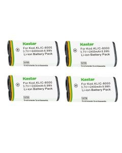 Kastar K8000 Battery 4-Pack Replacement for Kodak Pocket Video Camera PlaySport ZX1, Pocket Video Camera ZXD, Z885, Z1012 is, Z1015 is, Z1085 is, Z1485 is, Z612 is, Z712 is Camera