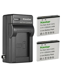 Kastar 2-Pack Battery and AC Wall Charger Replacement for Samsung SLB-1137C SLB1137C Battery, Samsung i7, Samsung Digimax i7 Camera