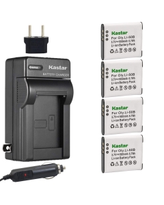 Kastar 4X Battery + Charger for Olympus LI-50B LI-50C & XZ-1 SZ-30MR SZ-10 SZ-11 SZ-20 SP800UZ Stylus Tough-6020 Tough-8010 Tough-6000 Tough-8000 Tough TG-810 1030 SW TG-610 SZ10 Tough 8000 TG810