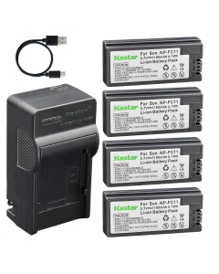 Kastar 4-Pack Battery and AC & USB-C Charger, Compatible with Sony NP-FC10 NP-FC11 BC-VC10 for Cyber-Shot DSC-F77 FX77 P8 P10 P12 V1 Digital Cameras