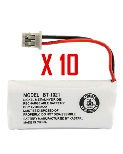 Kastar 10-PACK BBTG0798001 model BT1021 Cordless Phone Battery for Uniden BT-1021 & Uniden D1361 D1364 D1384 D1483 D1660 D1680 D1685 D1688 D1760 D1780 D1785 D1788 DECT1363 DECT 2060 DECT 2080 DECT2888