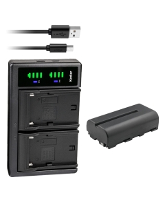 Kastar 1-Pack NP-F550 / NP-F570 Battery and LTD2 USB Charger Compatible with Godox ML30 ML30Bi LED Light, ML60 ML60Bi LED Light, LR160 Bi-Color Ringlight, LF308BI Variable Color LED Video Light