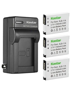 Kastar 3-Pack Battery and AC Wall Charger Replacement for Samsung SLB-11A SLB11A Battery, Samsung TL240, TL320, TL350, TL500, WB600, WB610, WB650, WB660, WB700, WB1000, WB2000 Digital Cameras