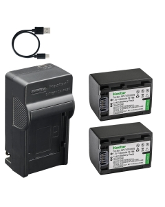 Kastar 2-Pack Battery and AC & USB-C Charger, Compatible with Sony NP-FV30 FV50 FV70 FV90 FV100, DCR-PJ SR SX, FDR-AX, HDR-CX HDR-PJ HDR-TD HDR-XR, NEX-VG Series, HXR Series, PXW-Z90V PXW-X70 Cameras