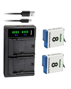 Kastar 2-Pack Battery and LTD2 USB Charger Replacement for GoPro HERO8 Hero 8, AHDBT-801, AHBBP-801, HERO7 Hero 7, AHDBT-701, AHBBP-701, HERO6 Hero 6, AHDBT-601, AHBBP-601, HERO5 Hero 5, AHDBT-501